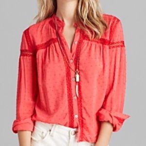 Free people everyday girl blouse Swiss dot
